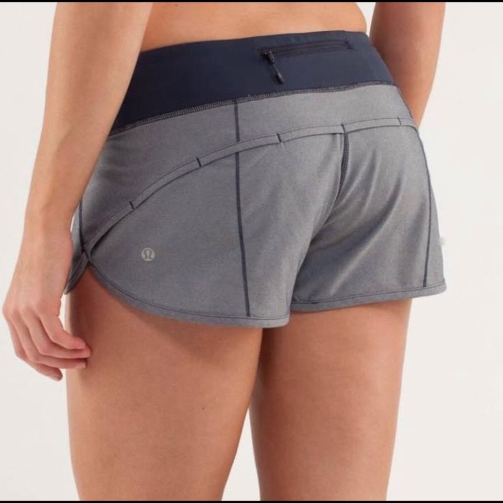 (Lululemon) inkwell speed shorts, blue, 4